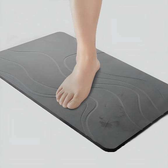 RLESO 2026 New Stone Bath Mat,Diatomaceous Earth Bath Mat,Super Absorbent Non-Slip Bath Stone Mat,Quick Drying Bath Stone Mats for Bathroom Kitchen,Easy to Clean 23.62X15.47,Grey