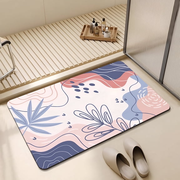 RLESO 2026 New Stone Bath Mat,Diatomaceous Earth Shower Mat,Non-Slip Quick Drying Absorbent Diatomite Bathroom Floor Mat Bath Stone Shower Mat,For Bathroom,Shower,Bathtub (16X23.62In)