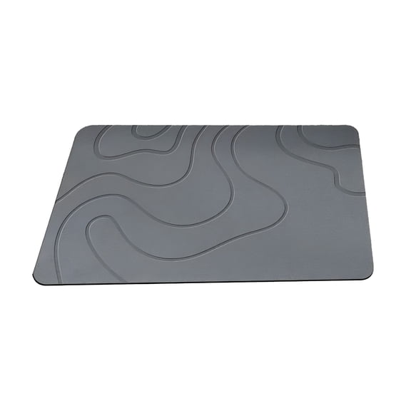 RLESO 2026 New Stone Bath Mat - No Smell Quick Dry Diatomaceous Earth Bath Mat,Diatom Mud Floor Mat - Super Absorbent Diatomite Stone Bathmat Non-Slip,Easy to Clean,Dark Gray,16X24"