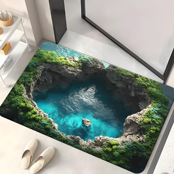 RLESO 2026 New Visual Illusion Endless Abyss Pattern Hd Printed Non-Slip Doormat,3D Optical Illusion Rug,Bottomless Hole Area Rugs,Abyss Carpet for Floor Door Mat,Home Decoration (16*24In)