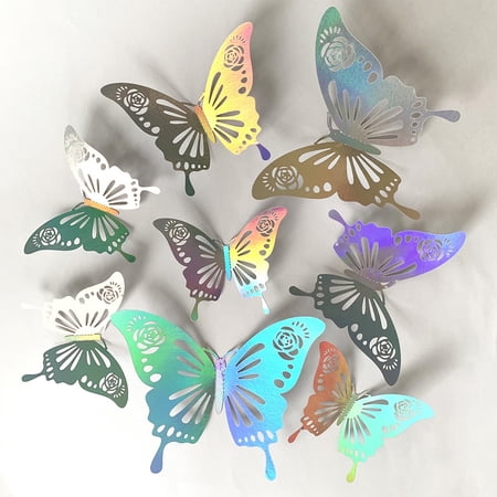 RLESO 2026 New Wall Paper,Dreamy 3D Butterfly Wall Stickers & Murals,Simple to Peel Stickers Reusable Design Wall Decor Living Room,Style8