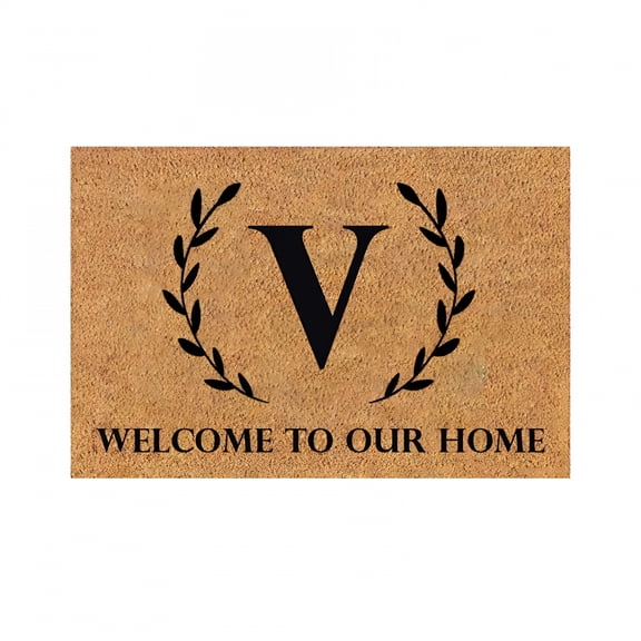 RLESO 2026 New Welcome Mats Summer Floor Mats Rugs for Entryway Funny Welcome Doormat 26 Letter Initial and Name Personalized Doormat Indoor Outdoor Carpet Welcome Mat Indoor