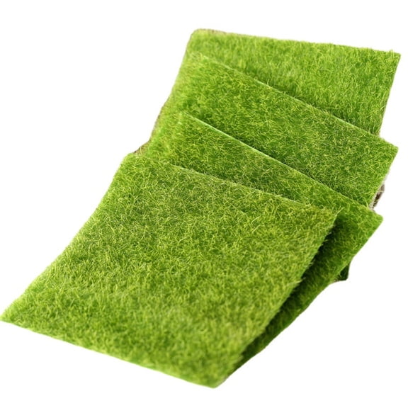 RLESO 4 Packs 6 X 6 Inch Fake Grass Decor for Crafts,Artificial Grass for Miniature Ornament Projects,Model Turf Grass for DIY Fairy Garden Accessories and Decor Kit