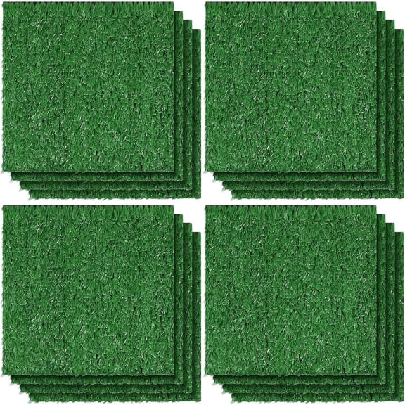 RLESO Artificial Grass Square Mat Fake Grass Turf Patch Tiles Synthetic Garden Lawn Mat Rug for Crafts Miniature Garden Diy Table Centerpieces Indoor Outdoor(12 Pieces,6 X 6")