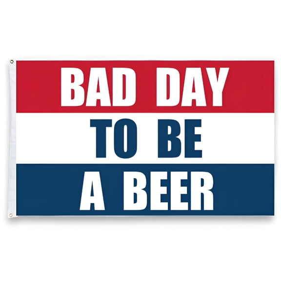 RLESO Bad Day to Be Flag Funny Uv Resistance Fading Two Brass Grommets Man Cave Wall for