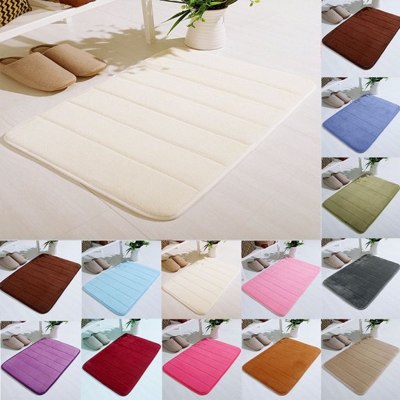 RLESO Bath Mat Bathroom Rugs,Extra Soft Non Slip Absorbent Bathroom Rug,Machine Wash Dry,Thick Bath Rug Carpet for Bathroom Floors,Tub and Shower,24"X16",White