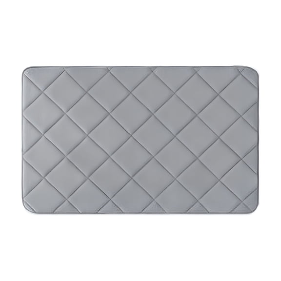 RLESO Bathroom Rugs Non Slip Washable,Rubber Bath Mats for Bathroom,Quick Dry,Super Absorbent Ultra Thin Small Bath Mat Low Pile Bath Floor Mat Fit Under Door,Shower,Sink,Dark Grey,17"X24"