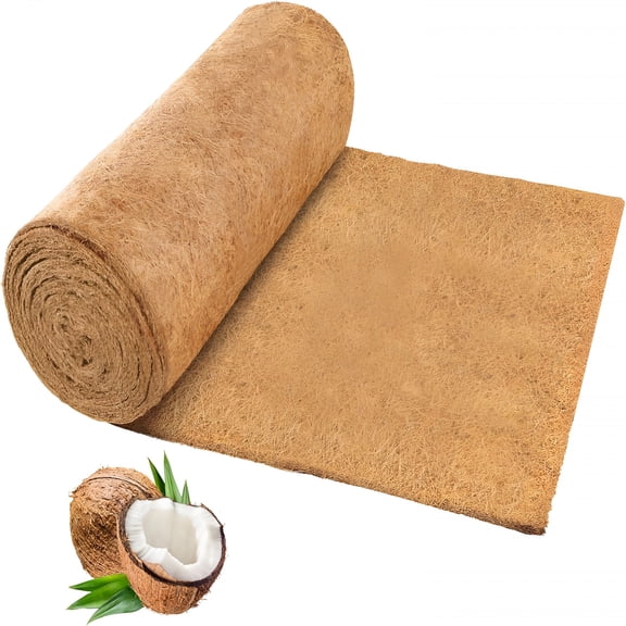 RLESO Coco Liner Roll,16 X 170 Inch Thick Natural Coconut Liners for Planters Window Box Flower Basket Garden Decoration,Coco Fiber Mat for Animal Pet Pad,Reptile Carpet,Snow Mat,Diy Moss Pole