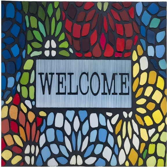 RLESO Colorful Welcome Door Mat,Welcome Mat 24X36 Inch Front Doormat Outdoors for Home Entrance,Heavy Duty Non Slip Rubber Back Low Profile