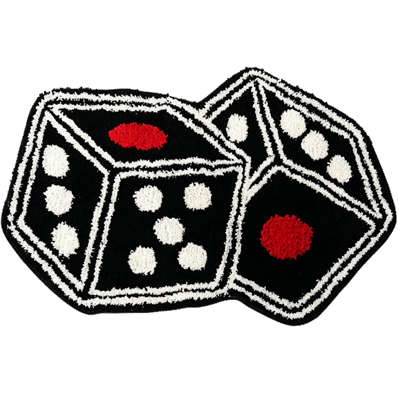 RLESO Dice Rug-31"X23" Cool Carpet Non-Slip Flocking Floor Bath Mat for Living Room Decor,Alt Room Decor Soft Y2K Rugs Hypebeast Doormat for Bedroom