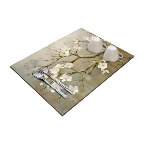 RLESO Drying Mat for Kitchen Counter, 30x40cm Scratch-Proof Dish Mat, Space-Saving Sink Protector