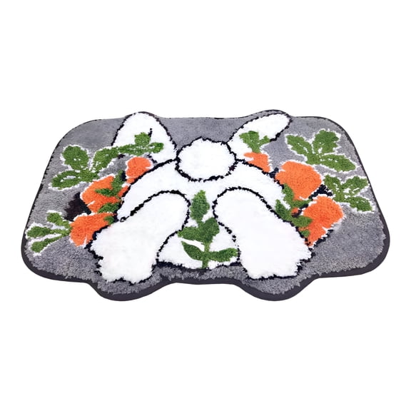RLESO Easter Bathroom Rugs Non Slip Bath Mat Small Bunny Farmhouse Easter Decor for Bathroom Cute Holiday Home Decorations for the House Spring Housewarming Gift
