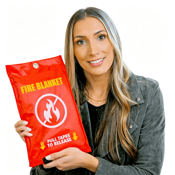 RLESO Emergency Fire Blanket for Fire Suppression,39X39"Es Flame Retardant Fabric Fireproof Blanket,Survival Gear for Home Safety,Outdoor Camping (1 Pack)