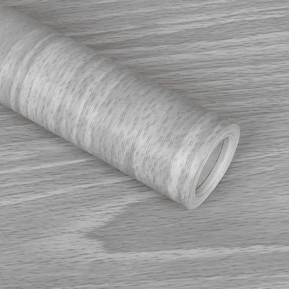 RLESO Gray Wood Contact Paper 17.71 X 118 Inch Wood Grain Texture Peel and Stick Wallpaper Adhesive Paper Light Grey Wall Covering Desk Shelf Drawer Liner Cabinets Wardrobe