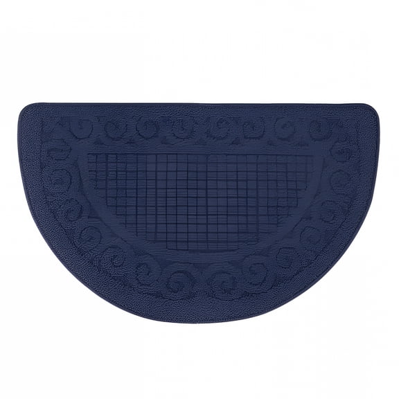 RLESO Half Round Kitchen Rug Non-Slip, 24.8" Absorbent Doormat for Bathroom & Toilet, Washable Floor Mat