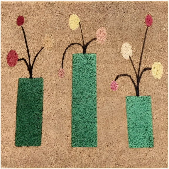 RLESO Summer Door Mat Outdoor,Non-Slip Front Door Mat Indoor Entrance,Summer Flip Flops Rug for Home Garden Bathroom Decor,Low Profile Welcome Floral Rug