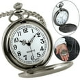 thumbnail image 1 of RLESO Vintage Quartz Pocket Watch with Chain, Classic Smooth Surface Timepiece with Arabic Numerals, Retro Gift for Men and Women, 1 of 7