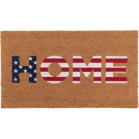 RLESO Welcome Doormat American Flag Patriotic Coir Doormat with Heavy Duty Weather Resistant Non PVC Backing | 17 by 30 Inches 0.6 Inch Height | for Indoor and Outdoor Use