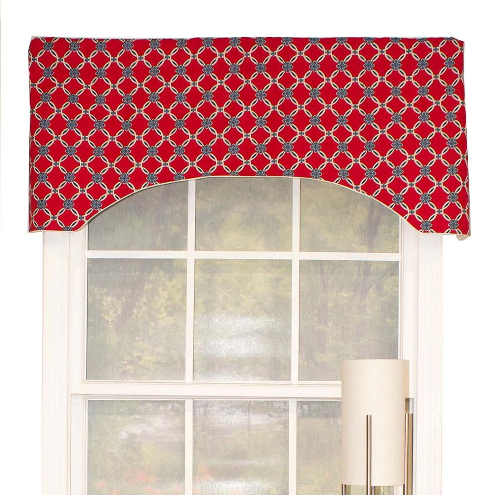 Andromeda Geometric Arch 3" Rod Pocket Valance 50" x 17" Red by RLF