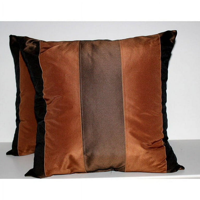 RLF HOME Pascal Stripe Cognac Decorative Pillows Set of 2