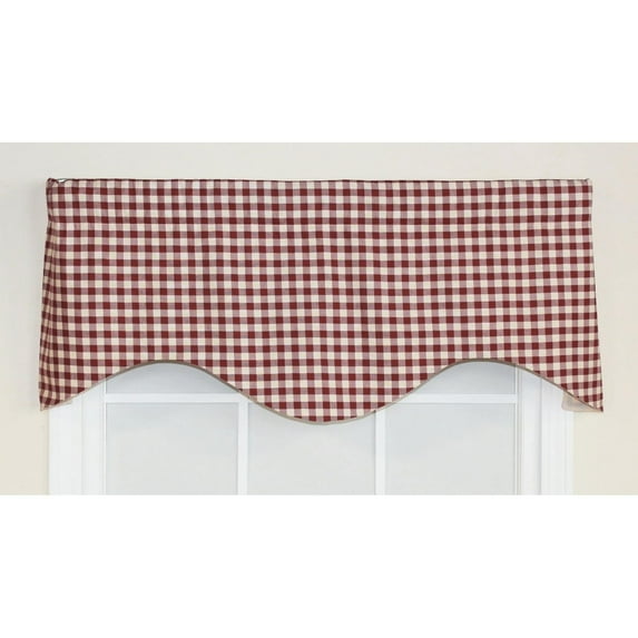 RLF HOME Picnic Check Cornice Window Valance - Red