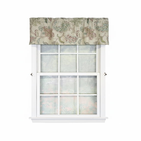 RLF Home 100% Cotton High Quality Tila Tailored Window Valance with 1.5" Rod Pocket 50" W X 12" L Gray