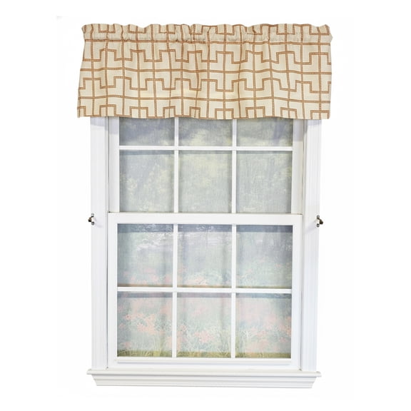 RLF Home 100% Cotton High Quality Torres Tailored Window Valance with 1.5" Rod Pocket 50" W X 12" L Cream