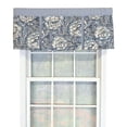 thumbnail image 1 of RLF Home 100% Cotton Peony Ball Pleated  Unlined Windows Rod Pocket Valance 50" x 17"  Blue, 1 of 1
