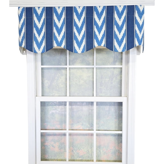 RLF Home 100% Cotton Sonar Provance  Fully lined Windows Rod Pocket Valance 50" x 15"  Blue
