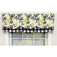 thumbnail image 1 of RLF Home El Limon Glory Valance Black. 3" Rod Pocket, Layered, Trimmed. 50"W X 16"L, 1 of 2