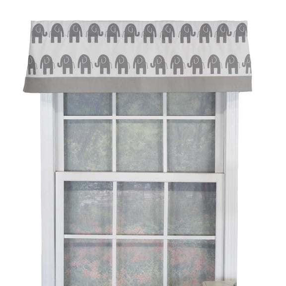 RLF Home Ele Banded 100% Cotton with Fully Lined 3" Rod Pocket Valnance for Windows 50" x 15" Gray