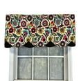 thumbnail image 1 of RLF Home Fiesta Floral Petticoat Window Treatment High Quality Valance 3" Rod Pocket 50" x 15" Black/Multicolor, 1 of 3