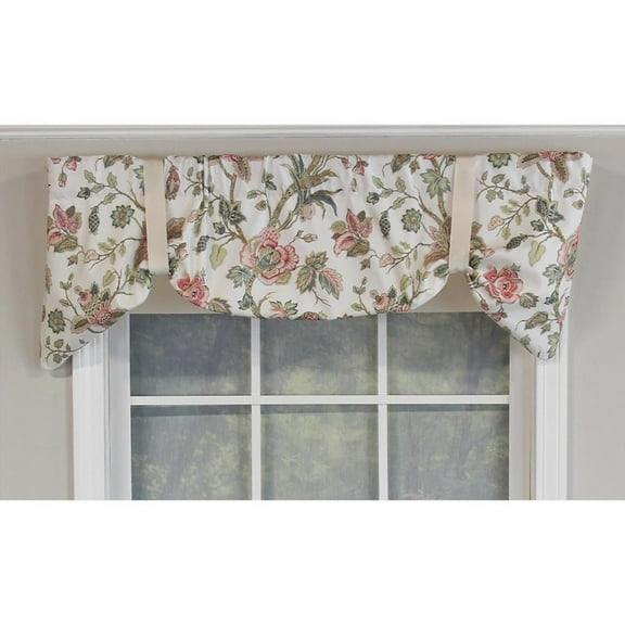 Gianna Suspender 3in Rod Pocket Ribbon Tie Window Valance 50in x 17in by RLF Home