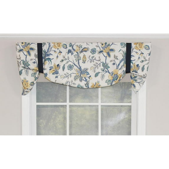 Gianna Suspender 3in Rod Pocket Ribbon Tie Window Valance 50in x 17in by RLF Home