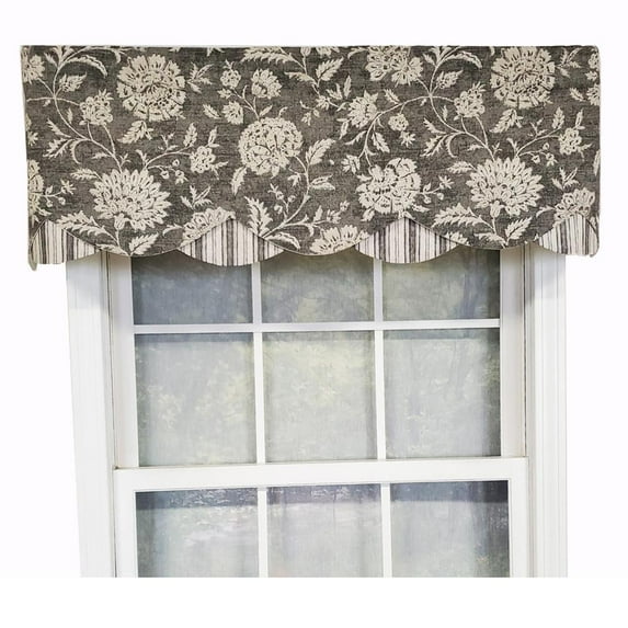 RLF Home Luxurious Modern Design Classic Basanti Petticoat Style Window Valance 50" x 15" Metal