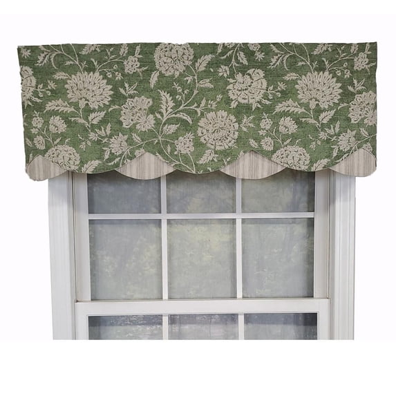 RLF Home Luxurious Modern Design Classic Basanti Petticoat Style Window Valance 50" x 15" Pine