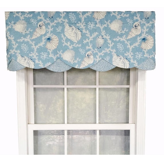 RLF Home Luxurious Modern Design Classic Jenna Glory Style Window Valance 50" x 16" Sky
