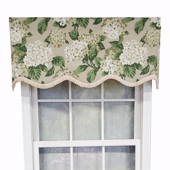 RLF Home Luxurious Modern Design Classic Summer Wind Provance Style Window Valance 50" x 16" Taupe