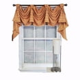 thumbnail image 1 of RLF Home Modern Design Orange Lane Victory Swag 3-Scoop Window Valance 50" x 25" Mustard, 1 of 4