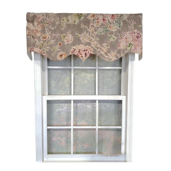 RLF Home Monte Cristo Regal 3" Rod Pocket Lining Luxurious and Elegant Window Treatment Valance 50" x 17" Gray
