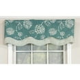 thumbnail image 1 of RLF Home Pouf Floral Glory Valance Ocean Blue. 3" Rod Pocket, Layered. 50"W X 16"L, 1 of 2