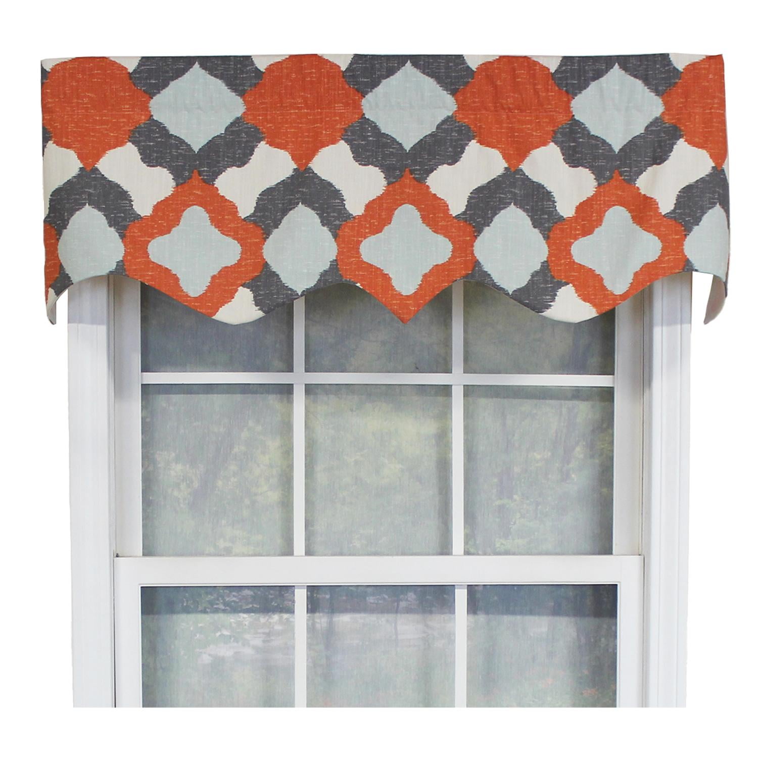 Geometric Cotton Blend Multi-Color 50'' Window Valance