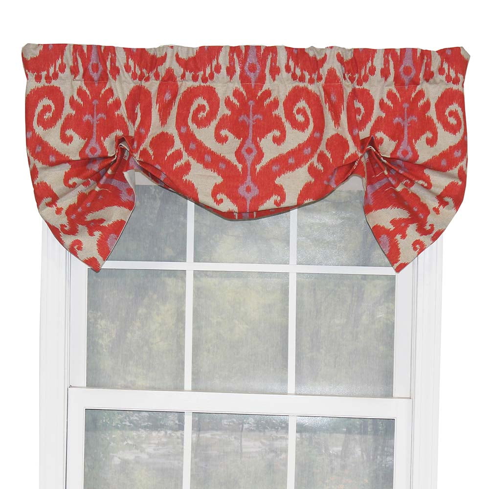 Hibiscus Orange Southwest Design Rod Pocket Window Valance