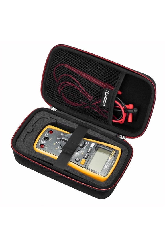 Carrying Case for Fluke 117/115/116/114/113/177/178/179/233 Digital Multimeter and Fits for Fluke 101/106/107/ F15B+F17B+F18B+ and More(with DIY Foam) (Red Zip