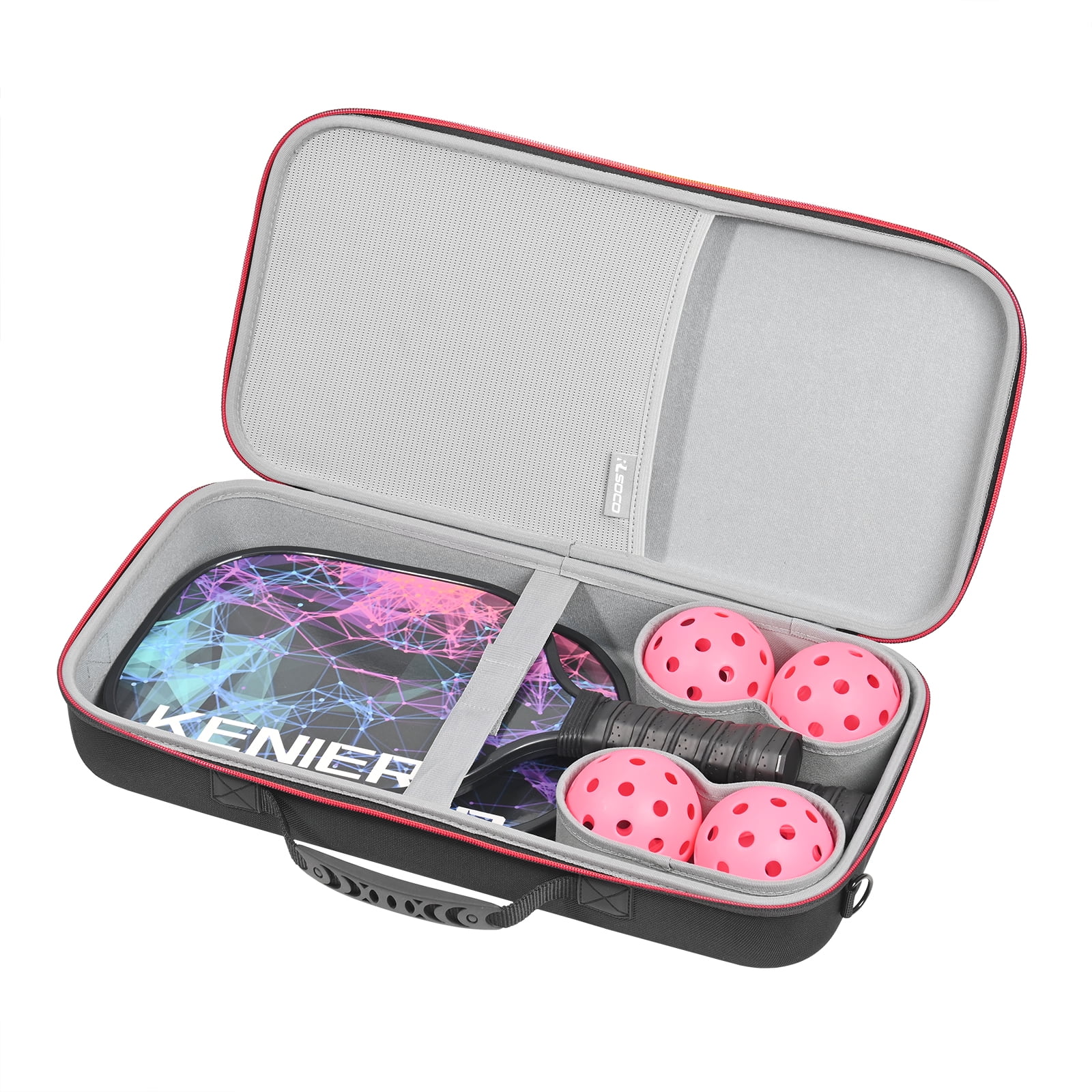 RLSOCO Hard Case for Pickleball Paddles, Fits 2 Rackets & 4 Balls
