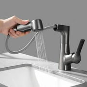 RLUETIME Faucet, Pull-Out, Spray Pattern, Lift, for Kitchen and Bathroom,Gray
