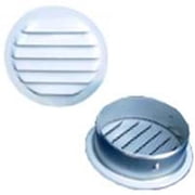RLW-1003 3 in. Round Aluminum Screen Louver, White