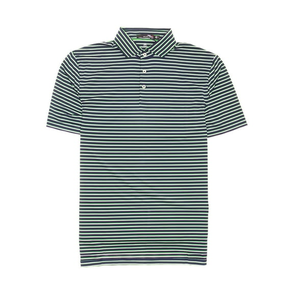 RLX Golf Ralph Lauren Mens Micro Striped Stretch Polo Shirt (Small, Green)