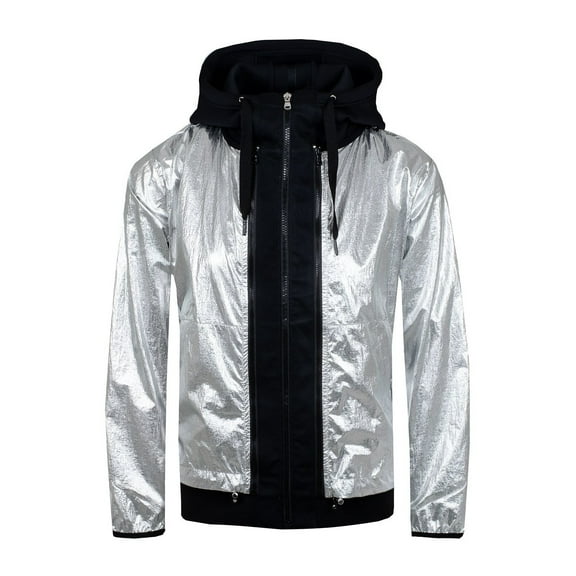RLX Polo Golf Ralph Lauren Womens Metallic Hybrid 3-In-1 Jacket (XLarge, Silver)