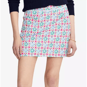 RLX Ralph Lauren Girls Aim Back Pleated Tiles Golf Skort, Pink Multi, Small 7